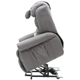 Loops Comfortable Dual Motor Rise And Recline Armchair In Luxury Grey Suedette Fabric - thumbnail 6