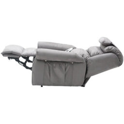 Loops Comfortable Dual Motor Rise And Recline Armchair In Luxury Grey Suedette Fabric - thumbnail 5