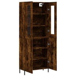 Berkfield Highboard Smoked Oak 69.5X34X180 Cm Engineered Wood - thumbnail 4