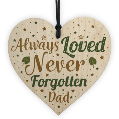 Red Ocean Special Dad Wooden Heart Memorial Grave Tribute Verse Plaque Christmas Tree Memorial Decoration Keepsake - image 1
