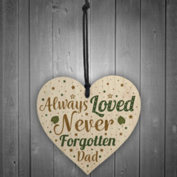 Red Ocean Special Dad Wooden Heart Memorial Grave Tribute Verse Plaque Christmas Tree Memorial Decoration Keepsake - thumbnail 2