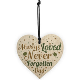 Red Ocean Special Dad Wooden Heart Memorial Grave Tribute Verse Plaque Christmas Tree Memorial Decoration Keepsake - thumbnail 5