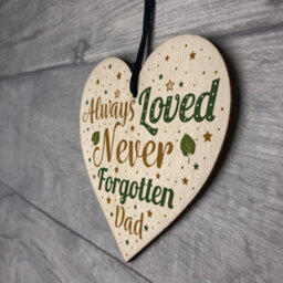 Red Ocean Special Dad Wooden Heart Memorial Grave Tribute Verse Plaque Christmas Tree Memorial Decoration Keepsake - thumbnail 7