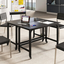 Costway Mobile Computer Desk 120Cm Home Office Desk W/ Lockable Wheels - thumbnail 3