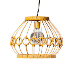 Teamson Home Outdoor Garden Hanging Light Lantern, Solar Powered, With Bulb, Dimmer, Timer & Remote, Brown Wicker - thumbnail 2