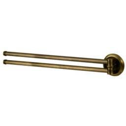 Bisk Double Towel Holder Movable Twin Bars Retro Bathroom Antique Brass Wall Mounted - thumbnail 4