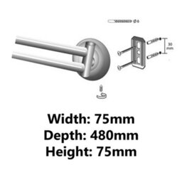 Bisk Double Towel Holder Movable Twin Bars Retro Bathroom Antique Brass Wall Mounted - thumbnail 2
