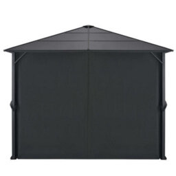 Berkfield Gazebo With Curtain Aluminium 3X3 M Black - thumbnail 3
