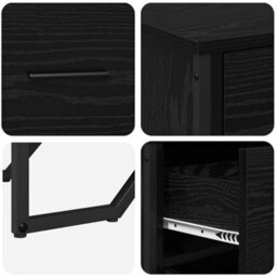 Walplus Sideboard Black Oak 97 X 32.5 X 74.5 Cm Engineered Wood - thumbnail 9