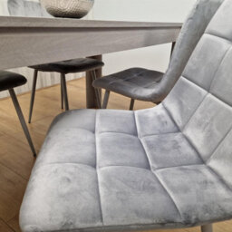 Kosy Koala Dining Table And 4 Chairs Grey 4  Grey Velvet Chairs Wood Dining Set Furniture - thumbnail 4