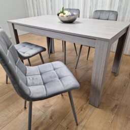 Kosy Koala Dining Table And 4 Chairs Grey 4  Grey Velvet Chairs Wood Dining Set Furniture - thumbnail 8