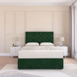 "Sloomy 4Ft6  Mayfair Divan Bed Base Emerald Plush ,2 Drawers & 26"" Struts Headboard - Double" - thumbnail 2