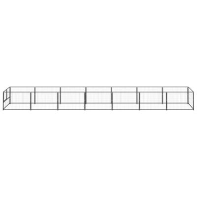 Berkfield Durable Dog Kennel Black 7 M2 Steel - image 1