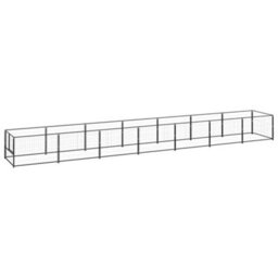 Berkfield Durable Dog Kennel Black 7 M2 Steel - thumbnail 2