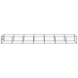 Berkfield Durable Dog Kennel Black 7 M2 Steel - thumbnail 1