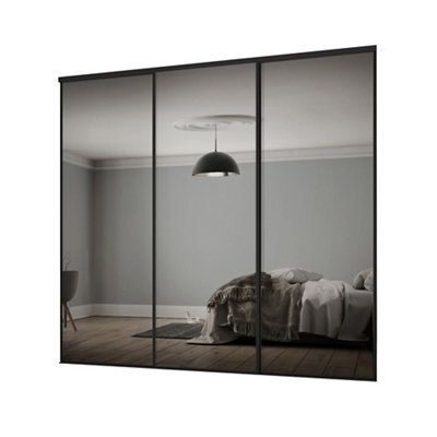 Spacepro Classic Mirrored 3 Door Sliding Wardrobe Door Kit (H)2220mm (W)2216mm - image 1