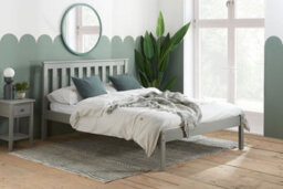 Save On Goods UK 5Ft King Size Grey Painted Wood Bed Frame.wooden Shaker Style,low Footend Bedstead - thumbnail 1