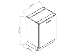 Impact Furniture Kitchen Cabinet 600mm Base Unit Storage Cupboard Grey Oak L R Door Clara - thumbnail 3