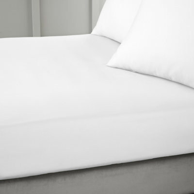 Bianca 400 Thread Count Cotton Sateen King Fitted Sheet White - image 1