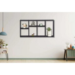Black 7-Compartment Floating Space Saving Wall Shelves - thumbnail 3