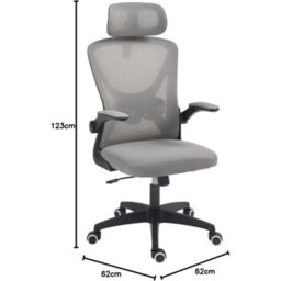 Ergonomic Grey Mesh Back Office Chair With Adjustable Height - thumbnail 2