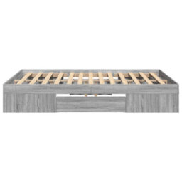 Berkfield Bed Frame Without Mattress Grey Sonoma 140X200 Cm Engineered Wood - thumbnail 6