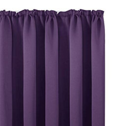 Deconovo Pencil Pleat Curtains Solid Blackout Curtains Thermal Insulated Curtains For Bedroom W55 X L79 Inch Dark Purple One Pair - thumbnail 3