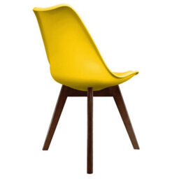 Fusion Living Soho Yellow Plastic Dining Chair With Squared Dark Wood Legs - thumbnail 5
