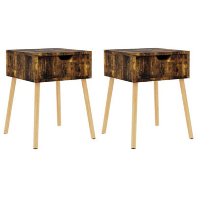 Berkfield Modern Bedside Cabinets 2 Pcs Smoked Oak 40X40X56 Cm Engineered Wood - image 1