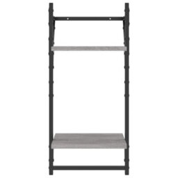 Berkfield 2-Tier Wall Shelves With Bars 2 Pcs Grey Sonoma 30X25X65 Cm - thumbnail 5