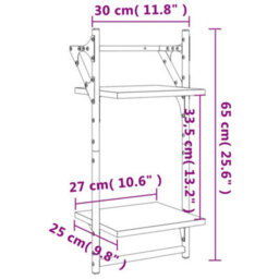 Berkfield 2-Tier Wall Shelves With Bars 2 Pcs Grey Sonoma 30X25X65 Cm - thumbnail 9