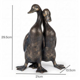 Levede Garden Ornaments Outdoor Resin Duck Sculpture Bronze Patio Yard Décor - thumbnail 4