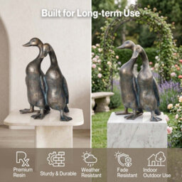 Levede Garden Ornaments Outdoor Resin Duck Sculpture Bronze Patio Yard Décor - thumbnail 5