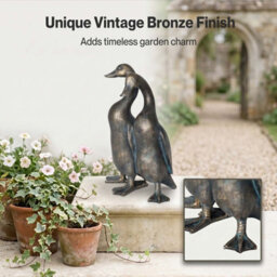 Levede Garden Ornaments Outdoor Resin Duck Sculpture Bronze Patio Yard Décor - thumbnail 6