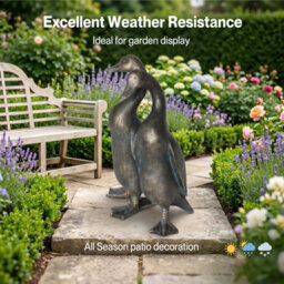 Levede Garden Ornaments Outdoor Resin Duck Sculpture Bronze Patio Yard Décor - thumbnail 7