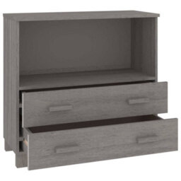 Berkfield Sideboard Light Grey 85X35X80 Cm Solid Wood Pine - thumbnail 7