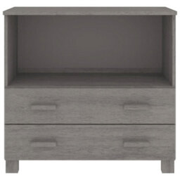 Berkfield Sideboard Light Grey 85X35X80 Cm Solid Wood Pine - thumbnail 5