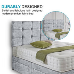 Dining Tables Rio Matching Headboard Divan Set, 2 Drawer On Same Side With Sprung 1500 Comfort Mattress - Double - thumbnail 3