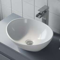 Affine 800mm Bathroom Vanity Unit Countertop Wash Basin Sink Oval Floor Standing Grey - thumbnail 6