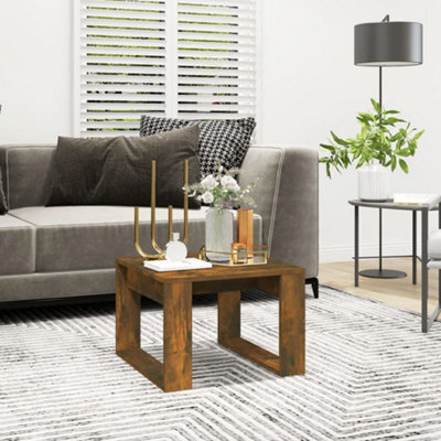 Berkfield Side Table Smoked Oak 50X50X35 Cm Engineered Wood - image 1