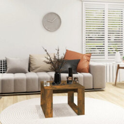Berkfield Side Table Smoked Oak 50X50X35 Cm Engineered Wood - thumbnail 3