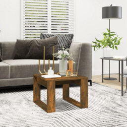 Berkfield Side Table Smoked Oak 50X50X35 Cm Engineered Wood - thumbnail 1
