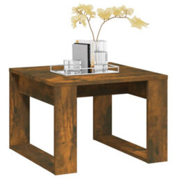 Berkfield Side Table Smoked Oak 50X50X35 Cm Engineered Wood - thumbnail 4