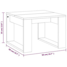 Berkfield Side Table Smoked Oak 50X50X35 Cm Engineered Wood - thumbnail 8