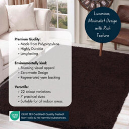 Desire Rugs Plain Living Room Shaggy Area Rugs Brown Runner 60X220 Cm - thumbnail 3
