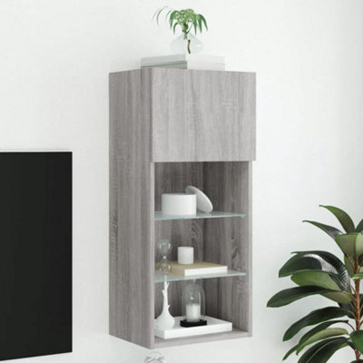 Walplus Tv Cabinet With Led Lights Grey Sonoma 40.5X30X90 Cm - image 1