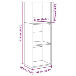 Berkfield Bookcase Artisian Oak 40X30X114 Cm Engineered Wood - thumbnail 9