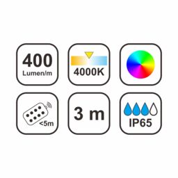 GoodHome Ammasy Mains-Powered (Plug-In) Led Colour Changing Strip Light Ip65 1200Lm 4000K (L)3M - thumbnail 6