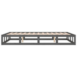 Berkfield Bed Frame Grey 150X200 Cm King Size Solid Wood - thumbnail 7