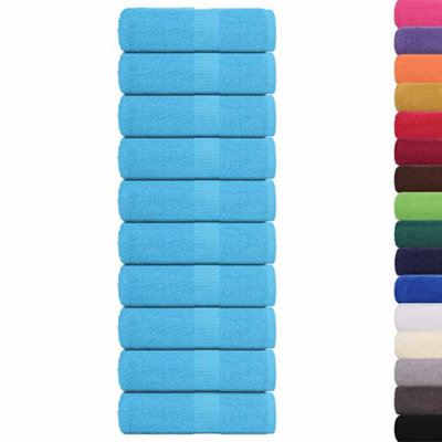 Berkfield Durable Wash Towels 10 Pcs Frogn Turquoise 30X30 Cm 100% Cotton
